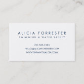 Aqua and Navy Bokeh Pattern Visitenkarte (Rückseite)