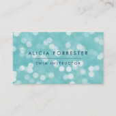 Aqua and Navy Bokeh Pattern Visitenkarte (Vorderseite)