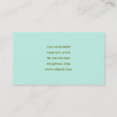 Aqua and Olive Green Wirbel Business Card Visitenkarte (Rückseite)