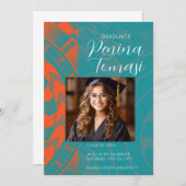 Aqua and Orange Einladung (Vorne/Hinten)