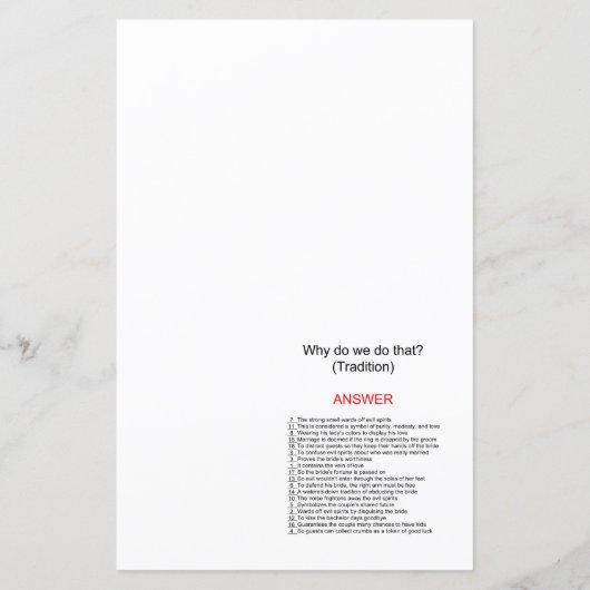 Aqua and Ribbon Brautparty Game PRINIERT (Rückseite)