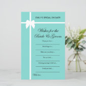 Aqua and Ribbon Brautparty Game PRINIERT (Stehend Vorderseite)