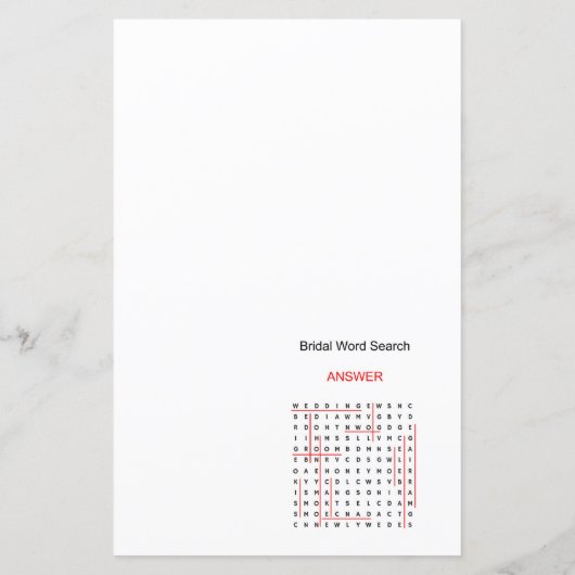 Aqua and Ribbon Brautparty Game PRINIERT (Rückseite)