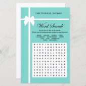 Aqua and Ribbon Brautparty Game PRINIERT (Vorne/Hinten)