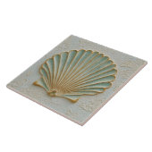 Aqua and Sand Coastal Scallop Shell Fliese (Seite)