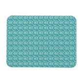 Aqua and White Curlie Cue Pattern Magnet (Horizontal)