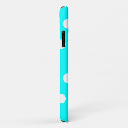 Aqua and White Polka Dot Pattern Case-Mate iPhone Hülle (Hinten/Rechts)