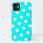 Aqua and White Polka Dot Pattern Case-Mate iPhone Hülle (Rückseite)