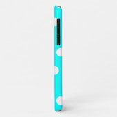 Aqua and White Polka Dot Pattern Case-Mate iPhone Hülle (Hinten/Links)