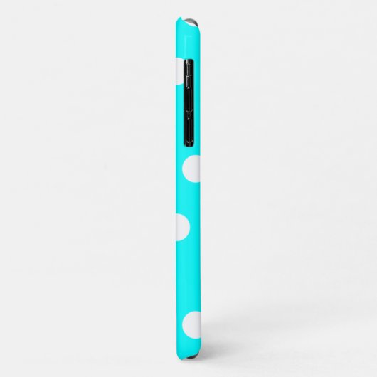 Aqua and White Polka Dot Pattern Case-Mate iPhone Hülle (Hinten/Links)