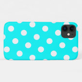 Aqua and White Polka Dot Pattern Case-Mate iPhone Hülle (Rückseite (Horizontal))