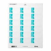 Aqua and White Snowflakes Blank Address Label Adressaufkleber (Vorne)