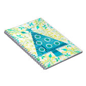 Aqua and Yellow Retro Christmas Tree Journal Notizblock (Rechte Seite)