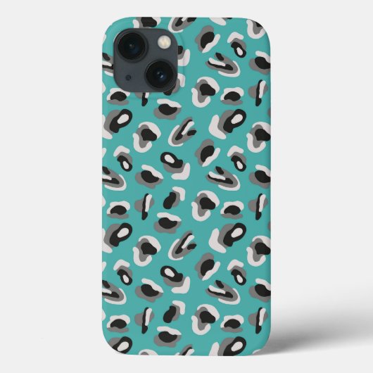 Aqua Animal Print/Camouflage Case-Mate iPhone Hülle (Rückseite)