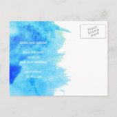 Aqua Aqua Aquarell, Korallenriff Hochzeit Retten S Ankündigungspostkarte (Rückseite)