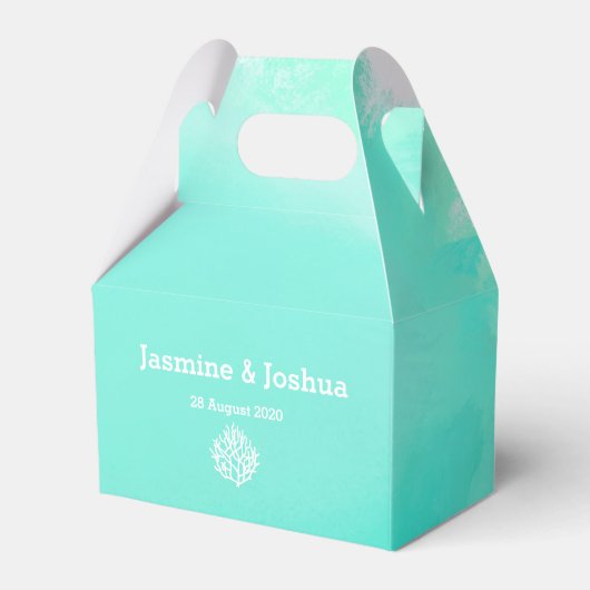 Aqua Aqua Beach Korallenriff Hochzeit Geschenkschachtel (Vorderseite)