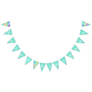 Aqua Aqua Birthday Wimpelkette