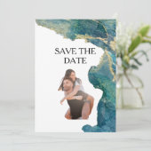 Aqua-Aqua-Save the Date Save The Date (Stehend Vorderseite)