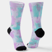 Aqua-Aqua und rosa Kunstwerke Socken (Gewinkelt)