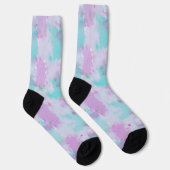 Aqua-Aqua und rosa Kunstwerke Socken (Rechts)