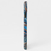 Aqua Aquamarin Azure Blue Beige Paisley Art Patter iPhone Hülle (Rechte Seite)