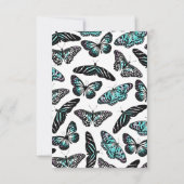Aqua Aquamarin Black Butterfets Wasserfarben Muste Dankeskarte (Rückseite)