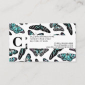 Aqua Aquamarin Black Butterfets Wasserfarben Muste Treuekarte (Rückseite)