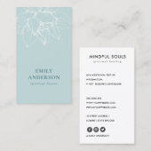 AQUA AQUAMARIN BLAUE LOTUS EINFACHER REIHENWUNSCH VISITENKARTE (Vorne/Hinten)