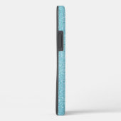 Aqua Aquamarin Blue Glitzer und Sparkle Monogram Case-Mate iPhone Hülle (Rückseite / Rechts)