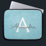 Aqua Aquamarin Blue Glitzer und Sparkle Monogram Laptopschutzhülle<br><div class="desc">Aqua Aquamarin Blue Imitats Glitzer und sparkle Elegant Monogram Case. Dieser Fall kann so angepasst werden,  dass er Ihren Anfangs- und Vornamen enthält.</div>