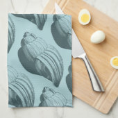 Aqua Aquamarin Blue Muscheln Handtuch (Viertel Falte)