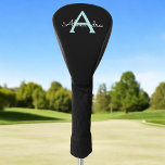 Aqua Aquamarin Blue Script Girly Monogram Name Golf Headcover<br><div class="desc">Black und Aqua Aquamarin Blue Simple Script Monogram Name Golf Driver Cover. Das macht den perfekten 16 Geburtstag,  Hochzeit,  Brautparty,  Jubiläum,  Babydusche oder Junggeselinnen-Abschied Geschenk für jemanden,  der Lieben glamourösen Luxus und schicke Stile.</div>