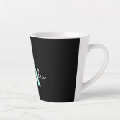 Aqua Aquamarin Blue Script Girly Monogram Name Milchtasse (Rechts)