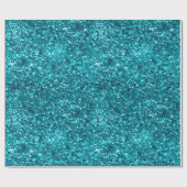 Aqua Aquamarin Blue Sparkle Geschenkpapier (Flach)
