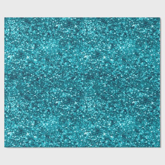 Aqua Aquamarin Blue Sparkle Geschenkpapier (Flach)