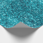 Aqua Aquamarin Blue Sparkle Geschenkpapier (Ecke)