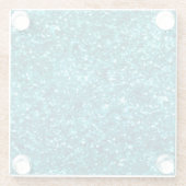 Aqua Aquamarin Blue Sparkle Glasuntersetzer (Rückseite)