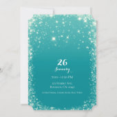 Aqua Aquamarin Blue Starry Night Sky Celestial Swe Einladung (Rückseite)