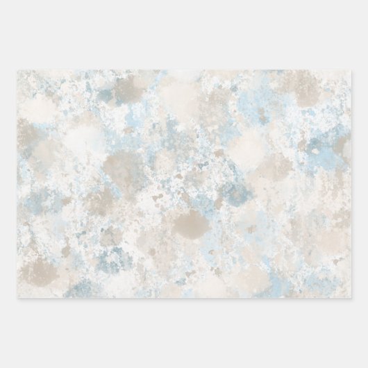 Aqua Aquamarin Creme Gefärbte Krawatte Abstrakt Geschenkpapier Set (Vorderseite 3)