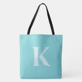 Aqua Aquamarin Custom Modern Monogram Summer Tasche (Vorderseite)