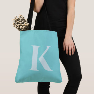Aqua Aquamarin Custom Modern Monogram Summer Tasche