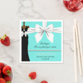 Aqua Aquamarin Elegant Dark Ethnic Tiffany Baby Sh Serviette (Beispiel)