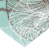 Aqua Aquamarin Floral Kontur Muster Tischdecke (Schrägansicht)