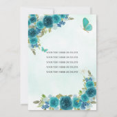 Aqua Aquamarin Green Gold Princess Quinceañera Einladung (Rückseite)