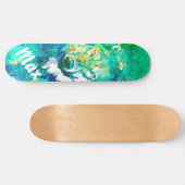 Aqua aquamarin-grüne Wolfskateboard Skateboard (Horizontal)