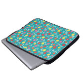 Aqua/Aquamarin Kids Floral Ditsy Laptopschutzhülle (Vorne Knopf)