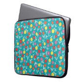 Aqua/Aquamarin Kids Floral Ditsy Laptopschutzhülle (Vorderseite Links)