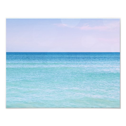 Aqua Aquamarin Lavendel Ocean Waves Tropical Beach Fotodruck (Vorne)