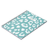 Aqua Aquamarin Leopard Print Notebook Notizblock (Linke Seite)