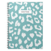 Aqua Aquamarin Leopard Print Notebook Notizblock (Vorderseite)